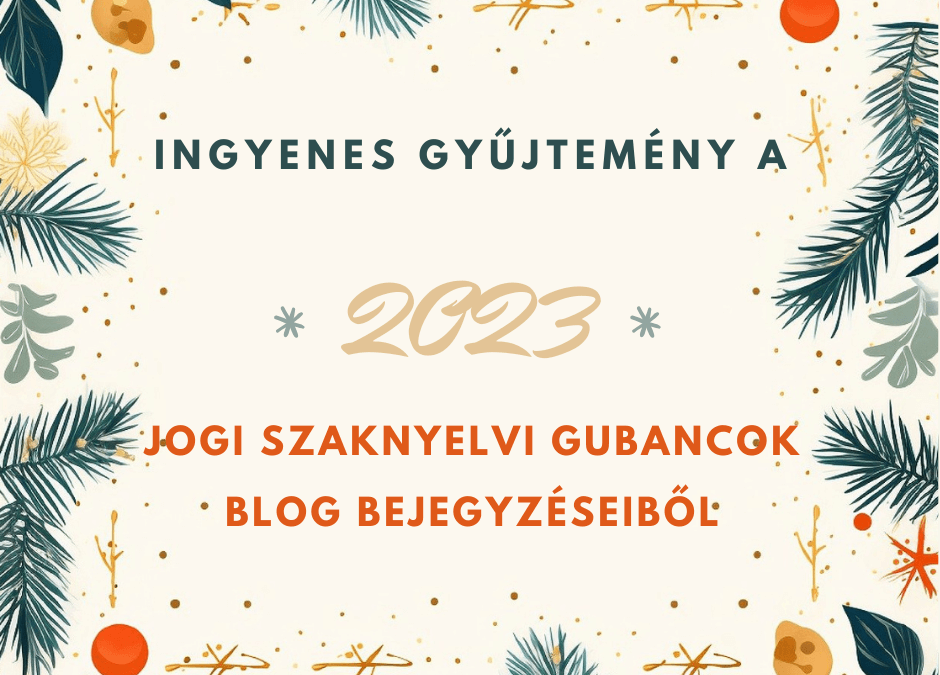 Elkészült a 2023-as gyűjtemény a JOSZAG blog bejegyzéseiből